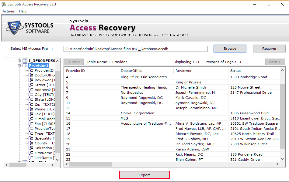 fix corrupt mdb file