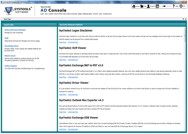 Open Active Directory(AD) console Software
