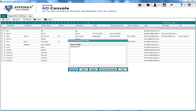 CSV Field mapping profile