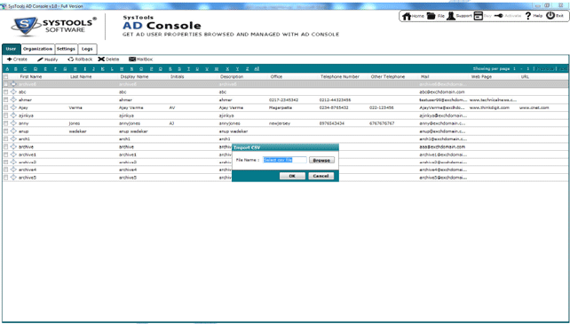 Active Directory Console Create Mailboxs