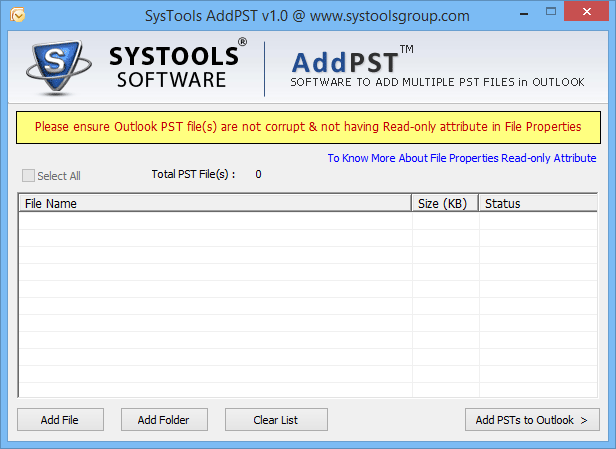 add existing pst file to outlook Tool