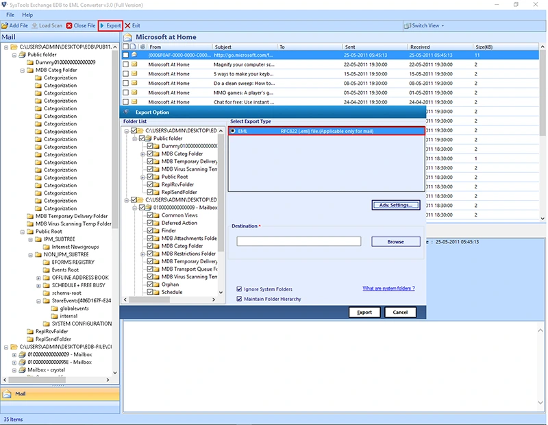 selecting the exchange storage type