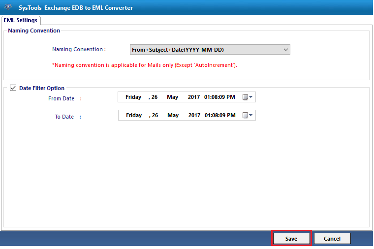 analysis of edb database using advanced settings