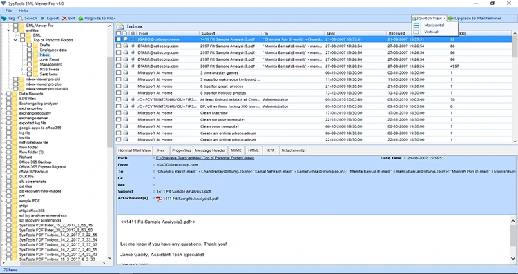 Thunderbird EML viewer