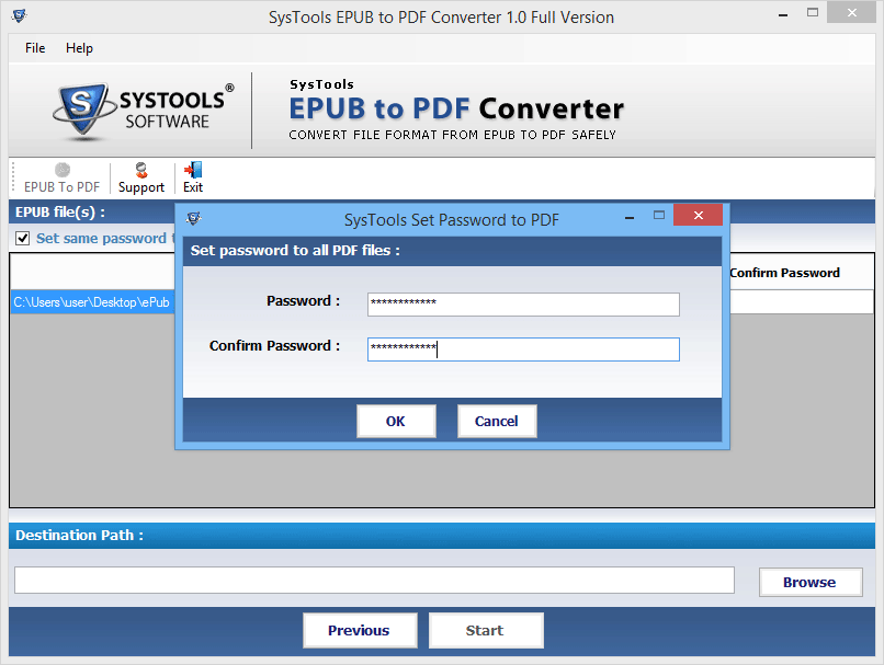 Select Destination path