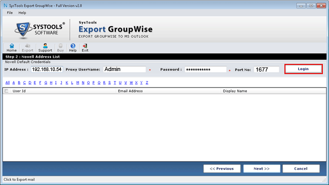 click on login button