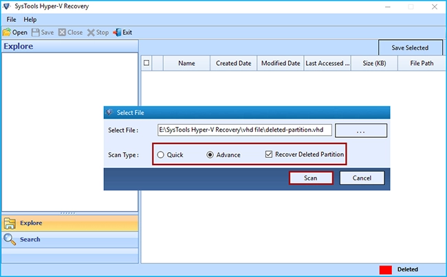 select recovery modefrom Hyper-V Recovery Software