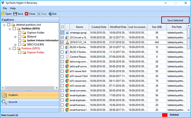 click scan partition