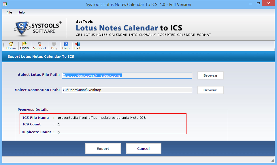 Lotus Notes Calendar to iCal Converter Export NSF Calendars to ICS