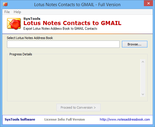 Open nsf contact to gmail converter