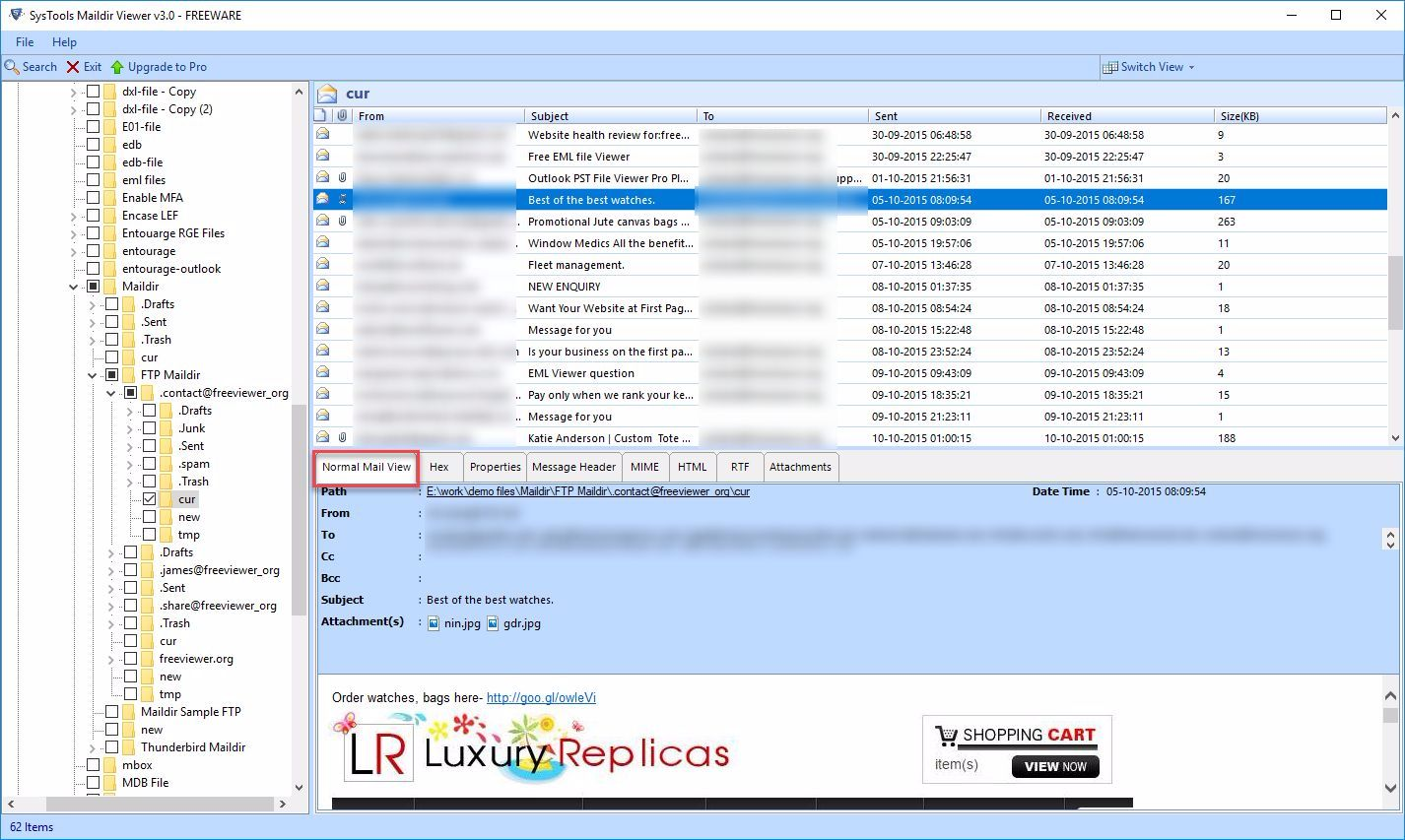 Maildir Reader Tool Open and Read Maildir & Maildir++ Files