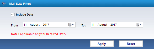 set the date for filtering