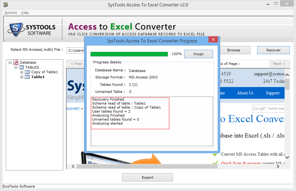 convert .mdb file to .xlsx