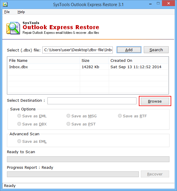 DBX File recovery 