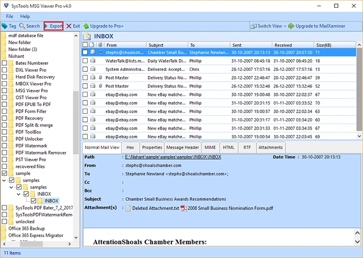 export multiple files