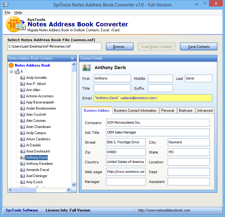 Lotus Notes Contacts Export