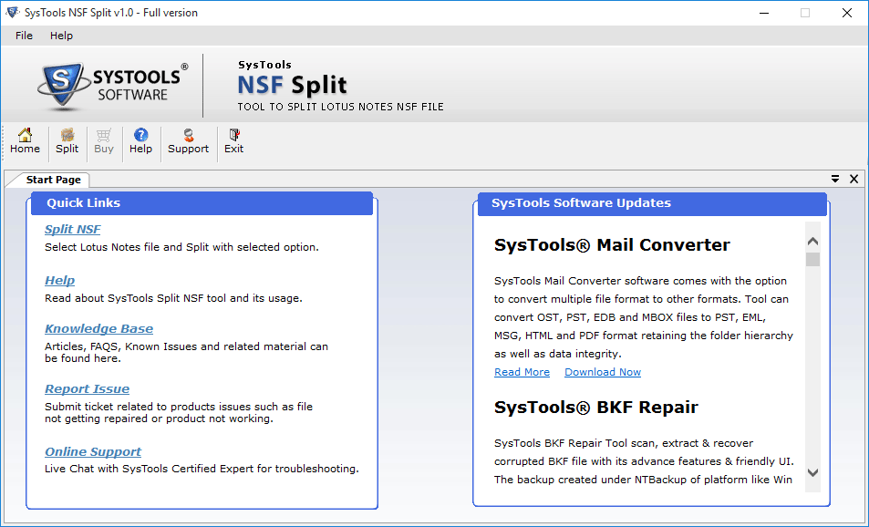 NSF Splitter Tool