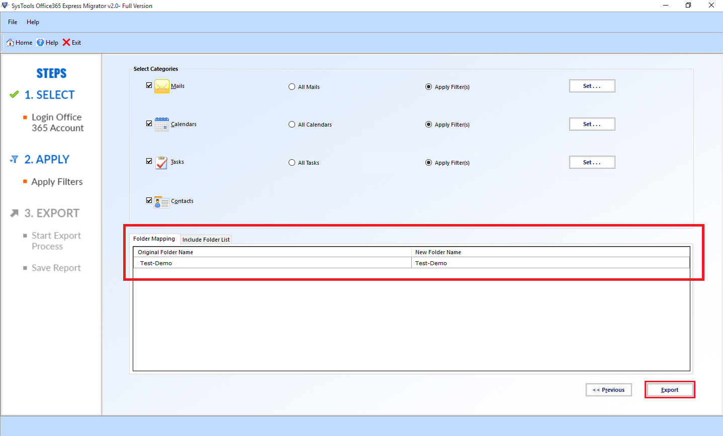 Export to move domain from one office 365 account to another