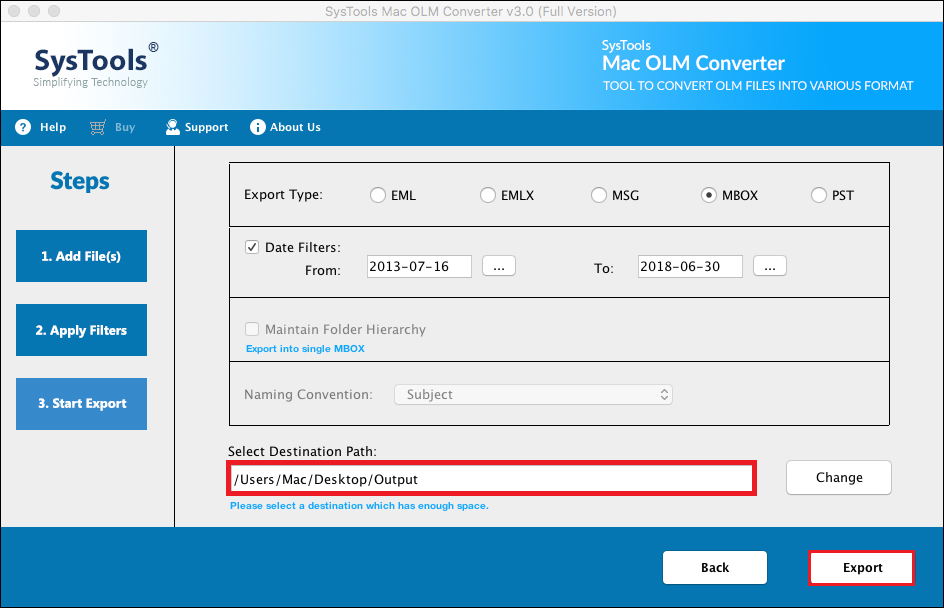 convert olm to mbox