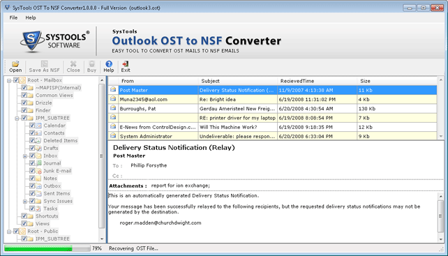 recovery of OST file