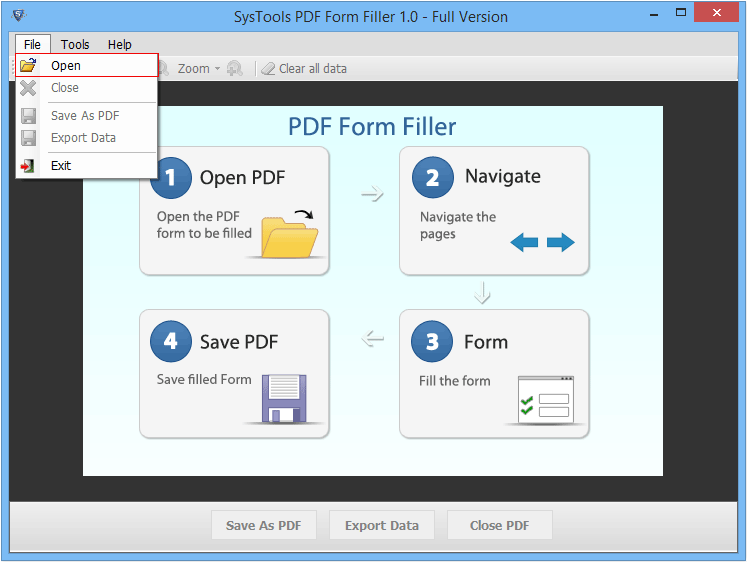 Open PDF form