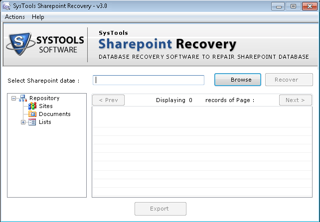 start recover sharepoint database