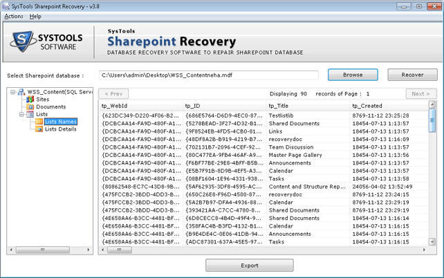 sharepoint data retrival tool display list