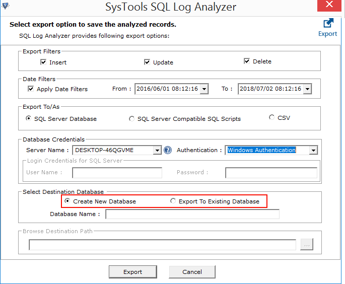 SQL transaction information