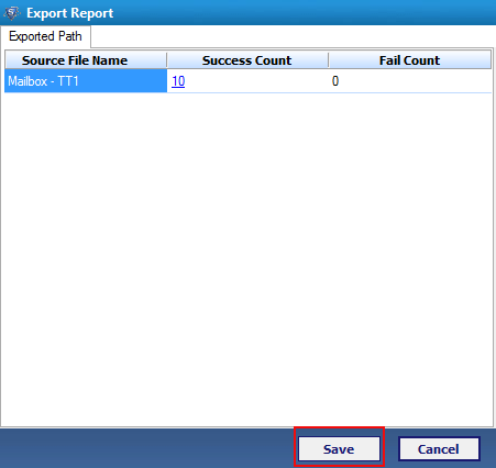 Save the report in CSV