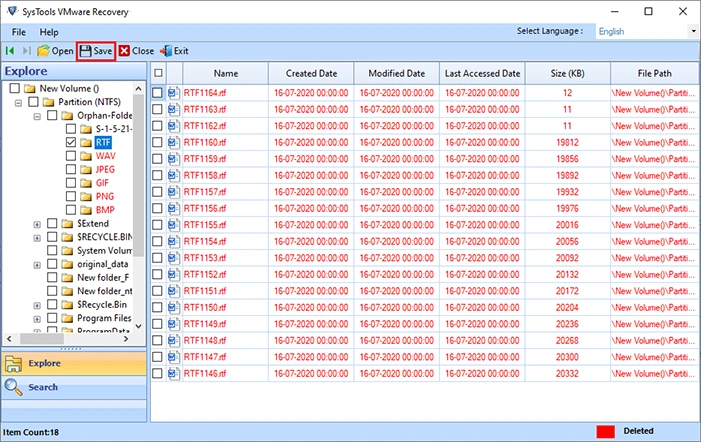 Scanning report in CSV format