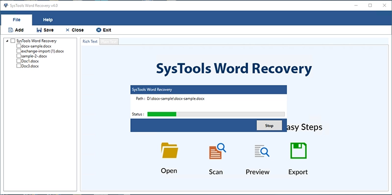 Quick word file Recovery Mode