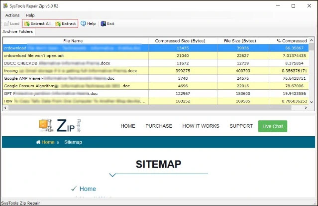 fix corrupt zip file