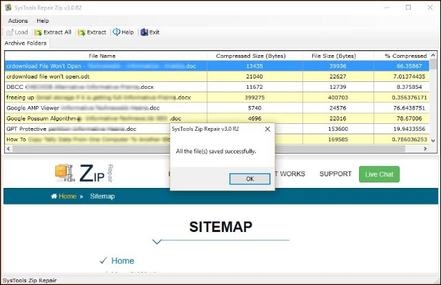 how to extract data from corrupted zip file