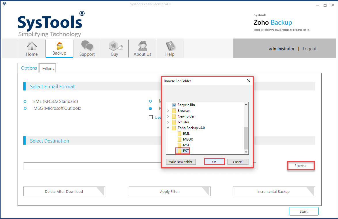 zoho to outlook pst